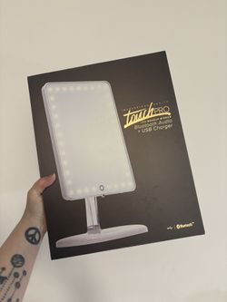 Touch Pro LED Makeup Mirror with Bluetooth Audio+Speakerphone & USB Charger