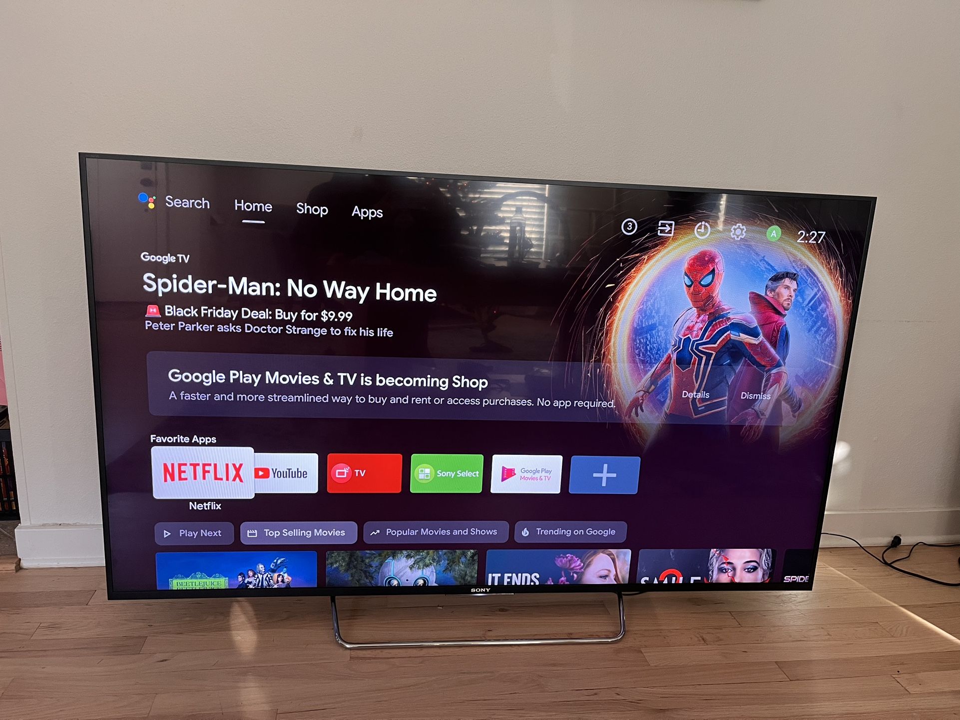 65” Sony Bravia Smart TV