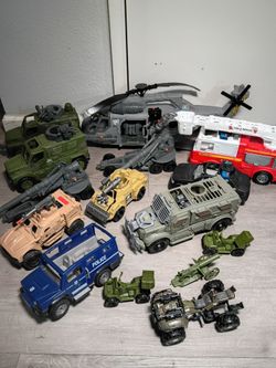 Mixed Toy Vehicle Lot – Military, Police & Fire