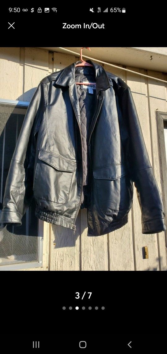 Geniune Leather Jacket Men's 2xl 