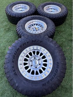 KMC new rims 17x8.5 offset -10 on used 315/70/17 tires
