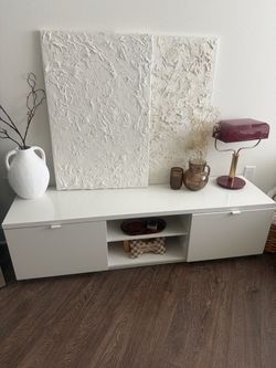 White IKEA TV console