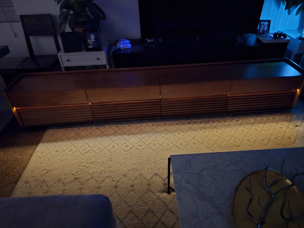 118.11'' Mid-Century TV Stand with LED Lights