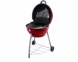 Red Kettle Charcoal Grill with Wheels
