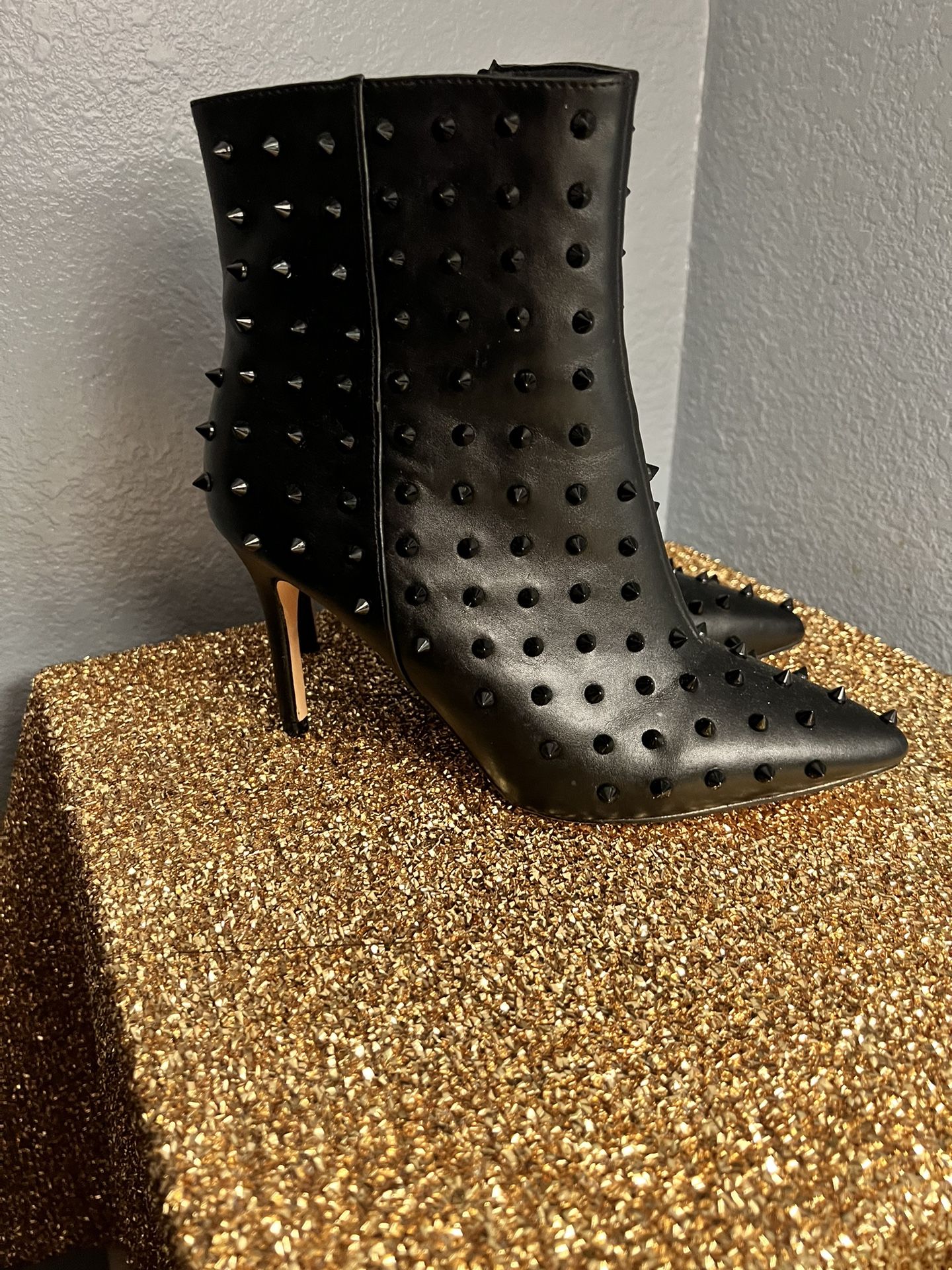 Black Spiked Booties