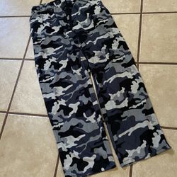Mens Black Fleece Camo Loungewear Bottoms Size Medium By Fruit Of The Loom