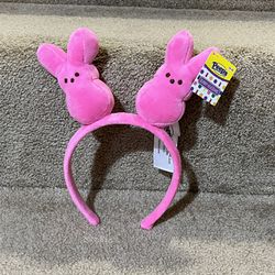 PEEPS Plush Bunny Headband, Pink with Bunnies, Easter, NEW WITH TAG!!!