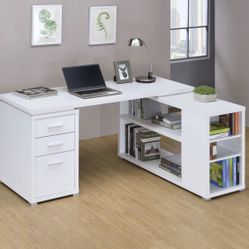 White Reversible L Shaped Desk Brand New In Box  
