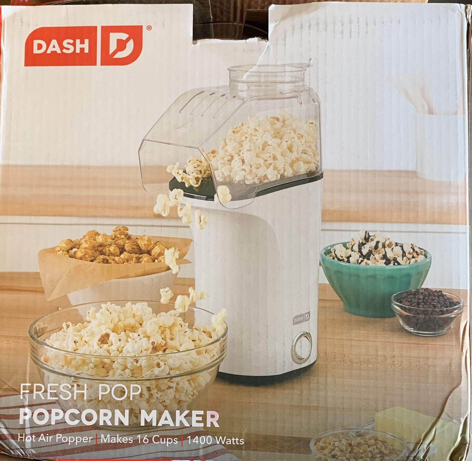 Dash Fresh Pop Hot Air Popcorn Popper  Hot air popcorn popper, Popcorn  machine, Popcorn popper