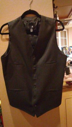 Mens charcoal Dress vest size M yes still available!!