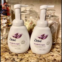Set of 2 dove foaming hand soap•LAVENDER & YOGURT•10.1oz•all for $7