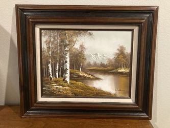 Vintage Original Framed Oil Painting signed by the artist Wallace, 24”x20”.
