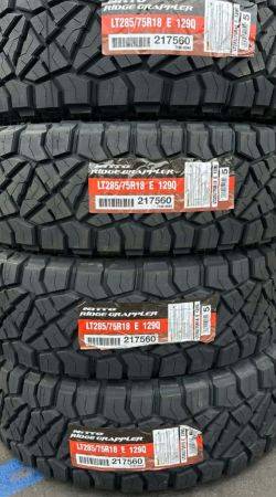 LT285 75 18 NITTO RIDGE GRAPPLERS BRAND NEW TIRE TIRES $385 EACH OR $1540 FOR A SET OF 4 WHILE SUPPLIES LAST FINANCING AVAILABLE DELIVERY AVAILABLE