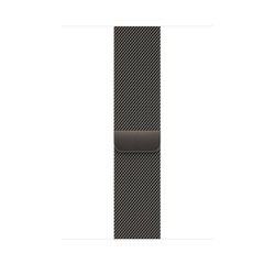 Like New Genuine Apple 42mm, 44mm, and 45mm Graphite Milanese Loop  bands for 42mm, 44mm, and 45mm cases are compatible with each other. A modern inte