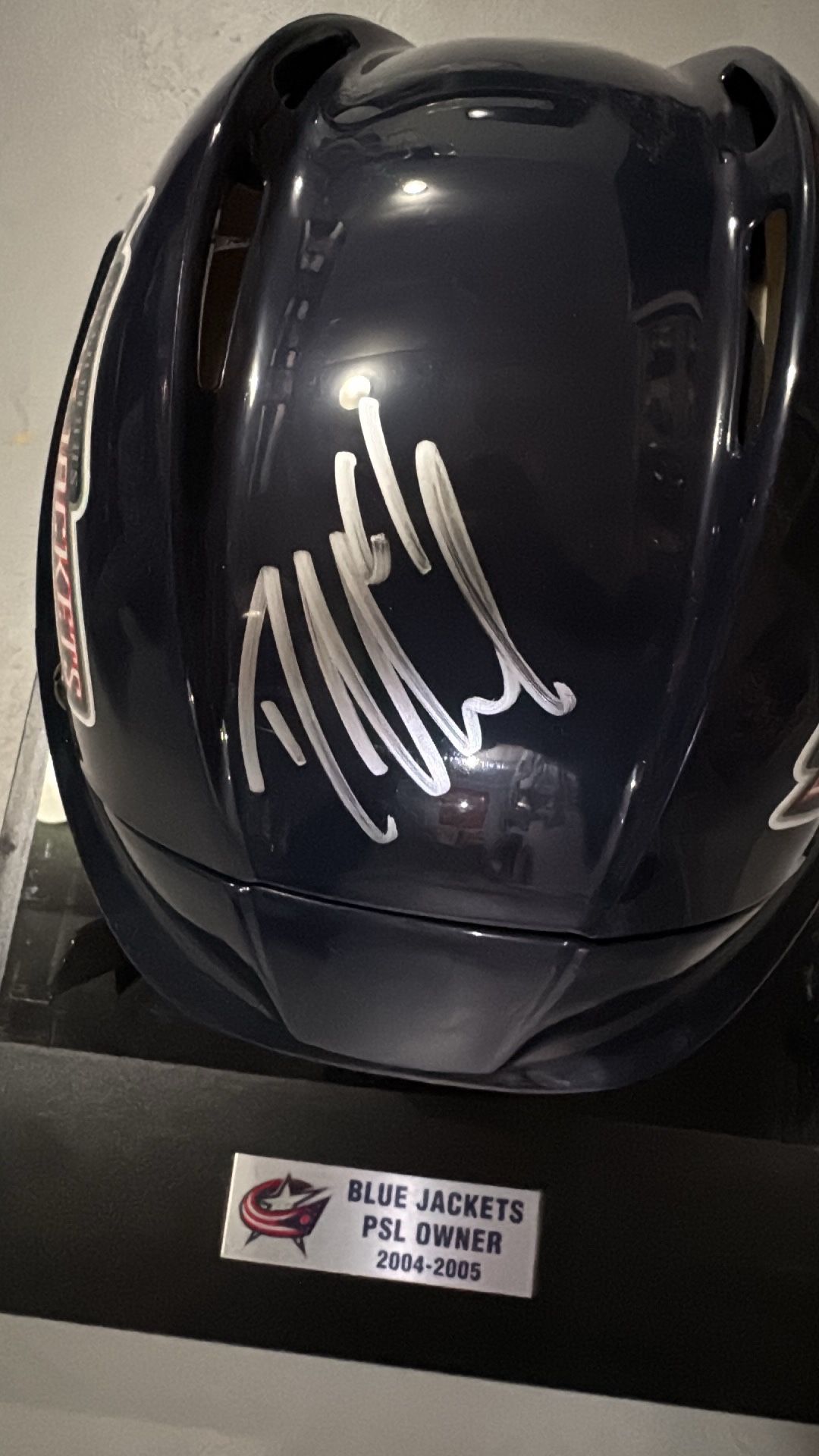 Columbus Bluejackets Full Size Helmet Autographed By Rick Nash New In Case