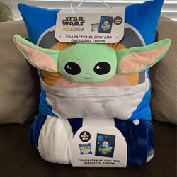 Star Wars - Mandalorian Baby Yoda Throw And Pillow
