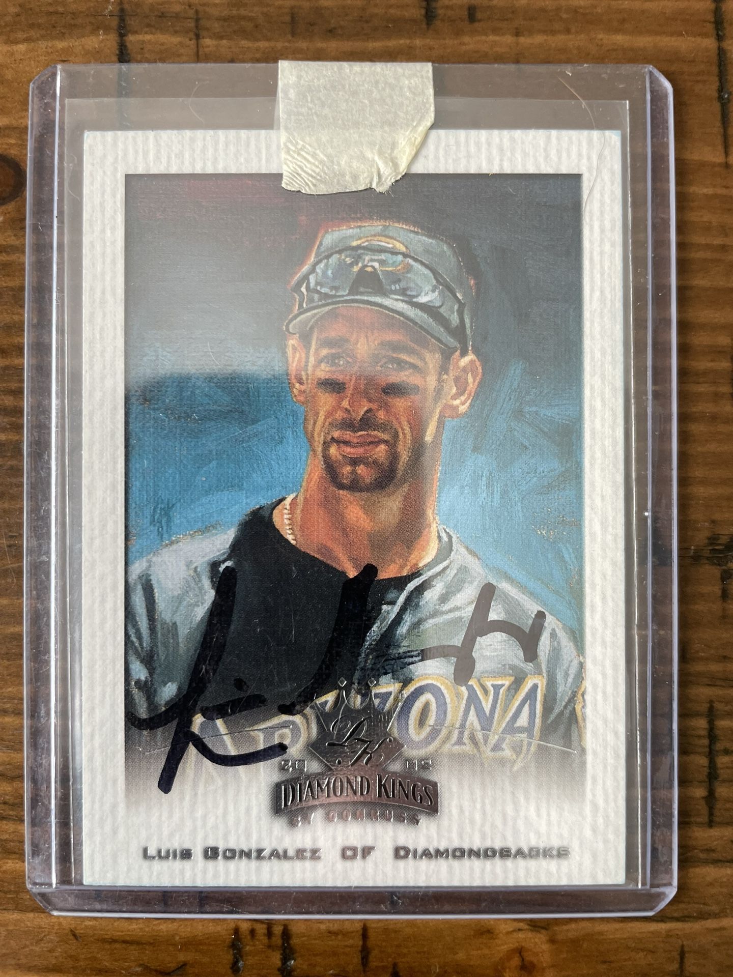 Luis Gonzalez Autograph 2002 Donruss Diamond Kings Signed Baseball Card Diamondbacks