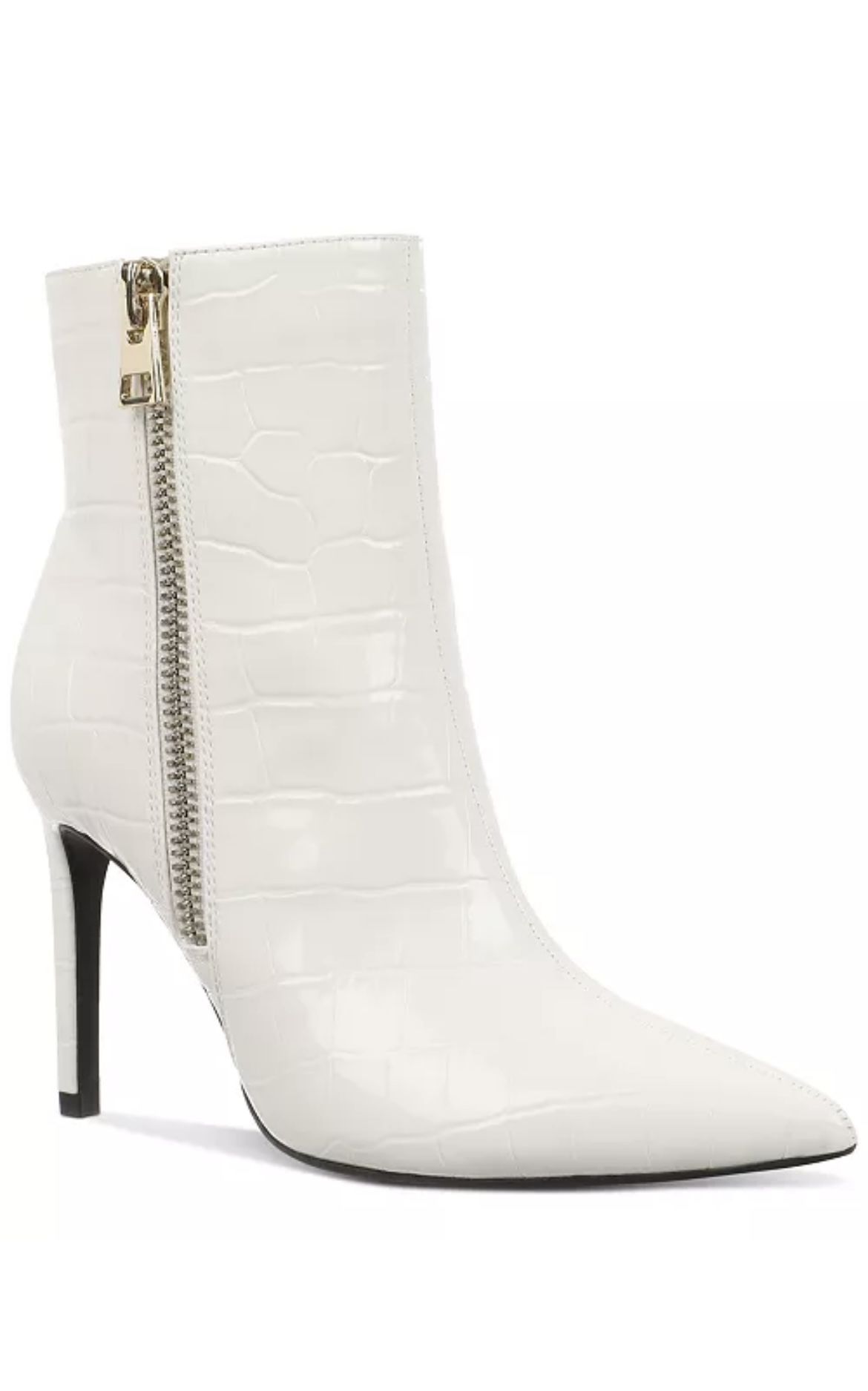 INC White Zip Boots Size 9