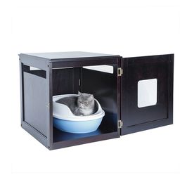 Petsfit Pet House/Cat Litter Box Enclosure Night Stand Painted with Non-Toxic and Latch Holding