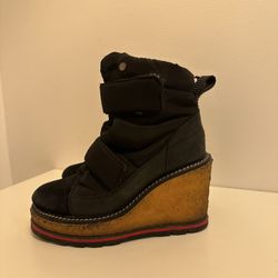 Pajar Black and Yellow Wedge Boots