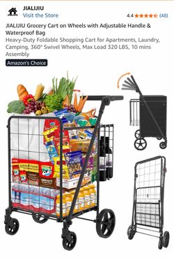 JIALIJIU Foldable Grocery Cart on Wheels