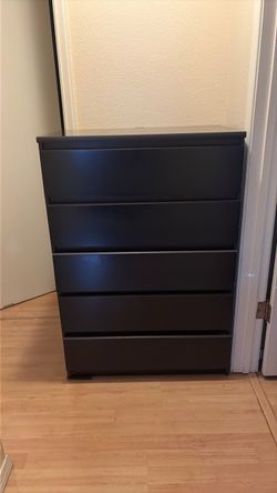 IKEA MALM 5-Drawer Dresser (Dark Brown / Black-Brown)