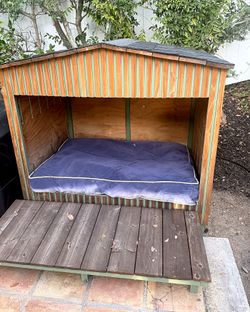 Custom Built Wood Dog House with Covered Porch - Large Breed, 52in Wide
