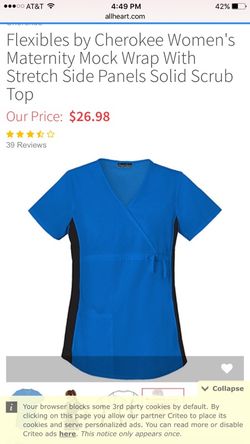 Cherokee Maternity scrubs blue