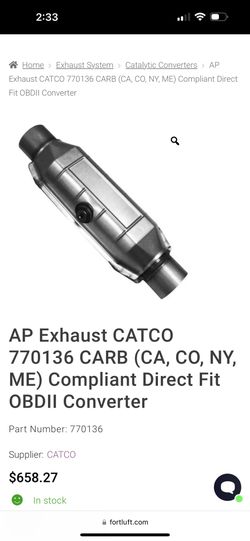 Ca approved CAT…- CARB Catco 770136 - New Return Never Open Box