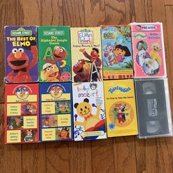 VHS Sesame Street, Dora, Teletubbies, Arthur, Mozart