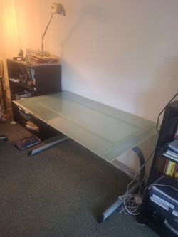 Glass top desk