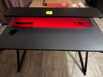 Living Spaces Zone Gaming 48" Desk With RGB LED Lights + USB