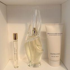 New Donna Karan Cashmere Mist Perfume, Lotion And Travel Size Spray 
