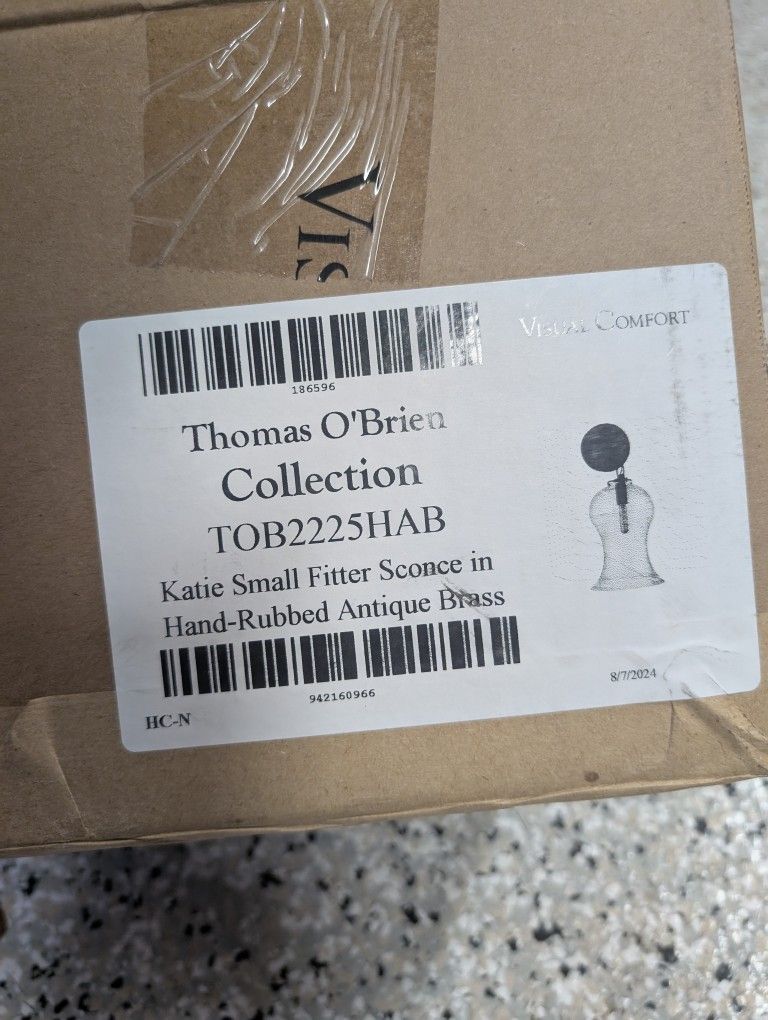 1 Thomas O'Brien Katie 1 Light 9 inch Hand-Rubbed Antique Brass Bath Sconce Wall Light in Clear Glass