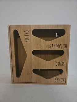 Wood Kitchen Storage Bag Organizer