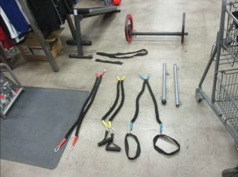 Used Pilates Wheel W/ Resistance Bands and Anchor System ( Read the  Description)