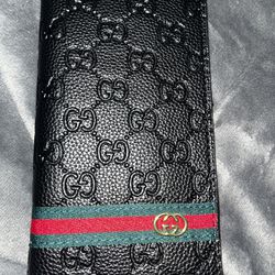 Gucci Guccissima Web Black Leather Long Wallet