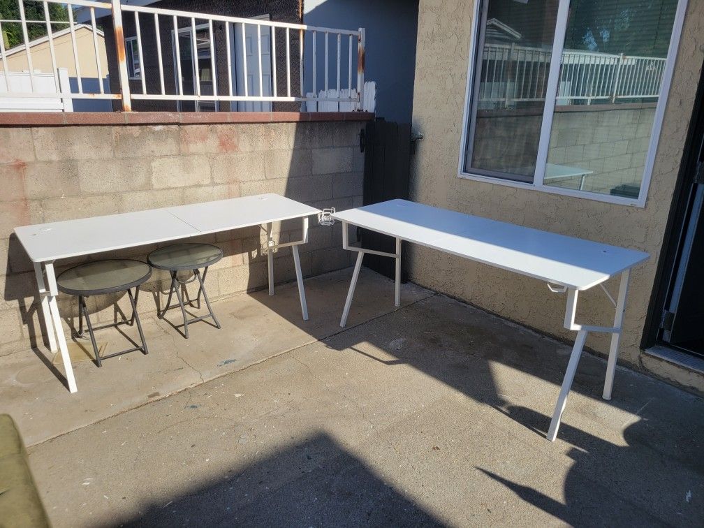 2 White Computer Desks