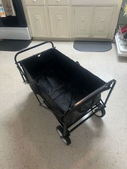 Black Collapsible Rolling Wagon