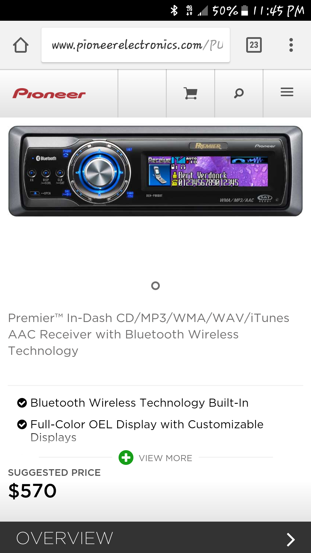 PIONEER- DEH-P980BT