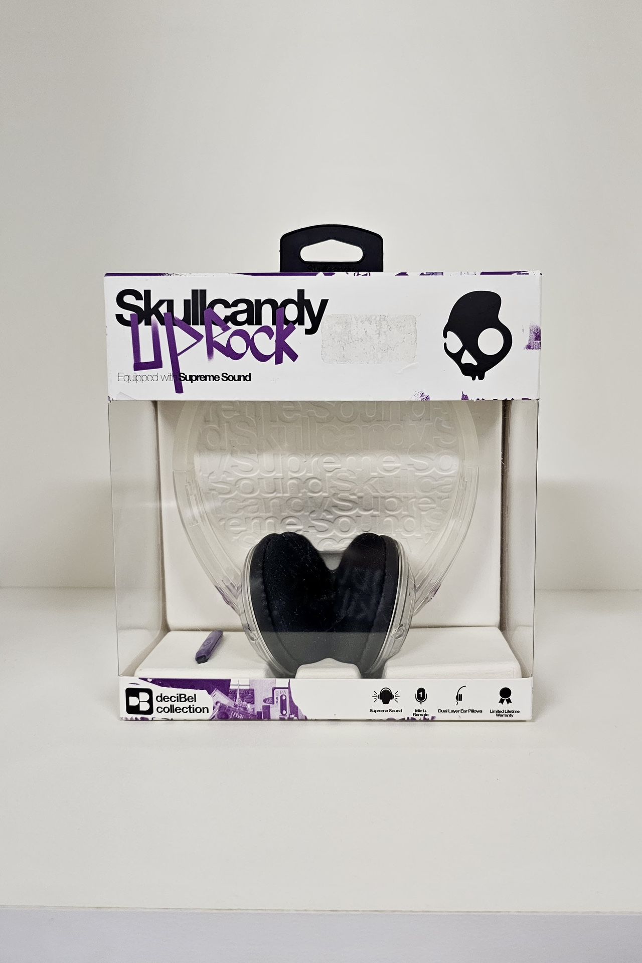 Lot of Brand New Skullcandy Supreme Sound Uprock Corded Mic Headphones in Clear - 3 units