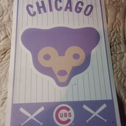 2006, 12 By 17 Inch Chicago Cubs Sign.