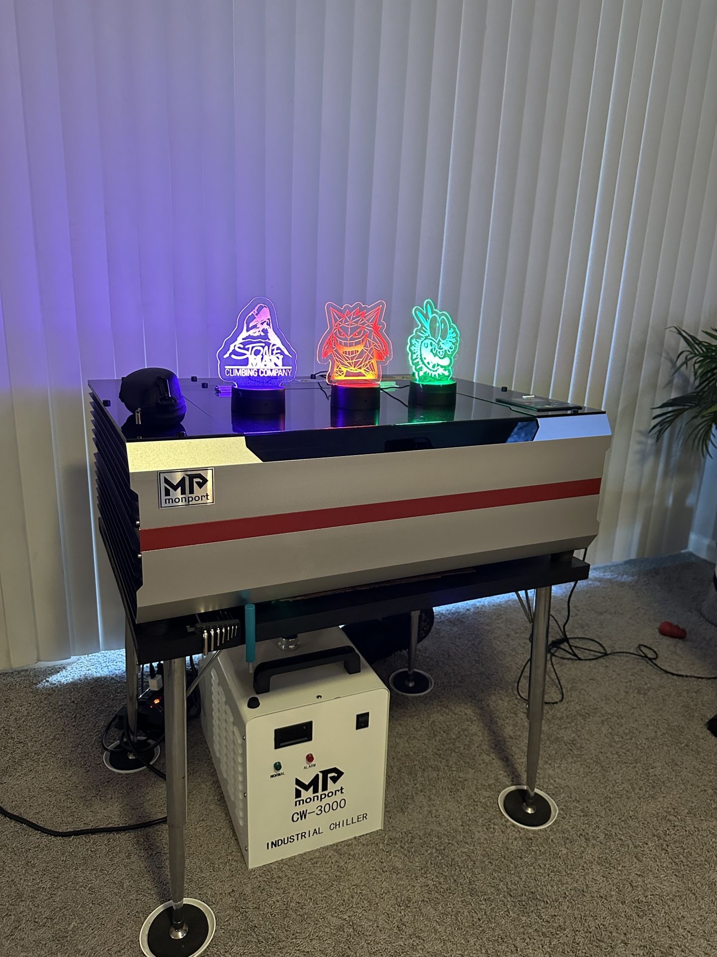 Monport Reno45 Pro 45W Desktop CO2 Laser Engraver & Cutter (16" X 12") with Semi-Autofocus, Lightburn DSP WITH LIGHTBURN SUBSCRIPTION