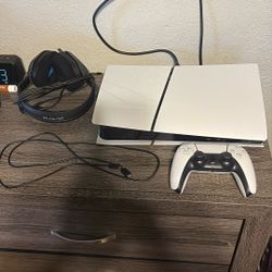 Ps5 With Original Controller, And A Headset.