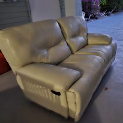 Leather Sofa. Recliner, Both Sides. 