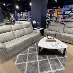 Power Reclining Sofa & Loveseat  Dark Gray or Light Gray