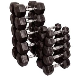 5-50 Body Solid Rubber Dumbbell Set