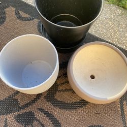 Black Pot ( H 8inch   W 8 Inch )( Small Pink Pot ( H 4inch   W 8 Inch )gray Pot ( H 6inch   W 6  1/2inch ) BEST OFFER!!