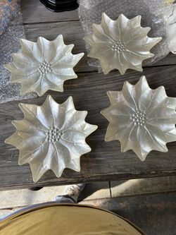 Set De 4 Platos Noche Buena Blanca De Princes House 