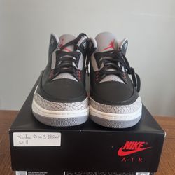 Deadstock Jordan Retro 3 Blk Cement Size 10.5 2024 Release